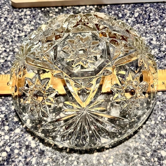 Anchor Hocking Star of David Prescut Glass VTG MCM Candy Dish w Lid Elegant Gift - Picture 4 of 15